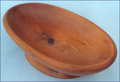 Carved yew long bowl