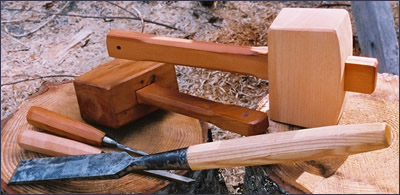 hand-made mallets and chisel handles